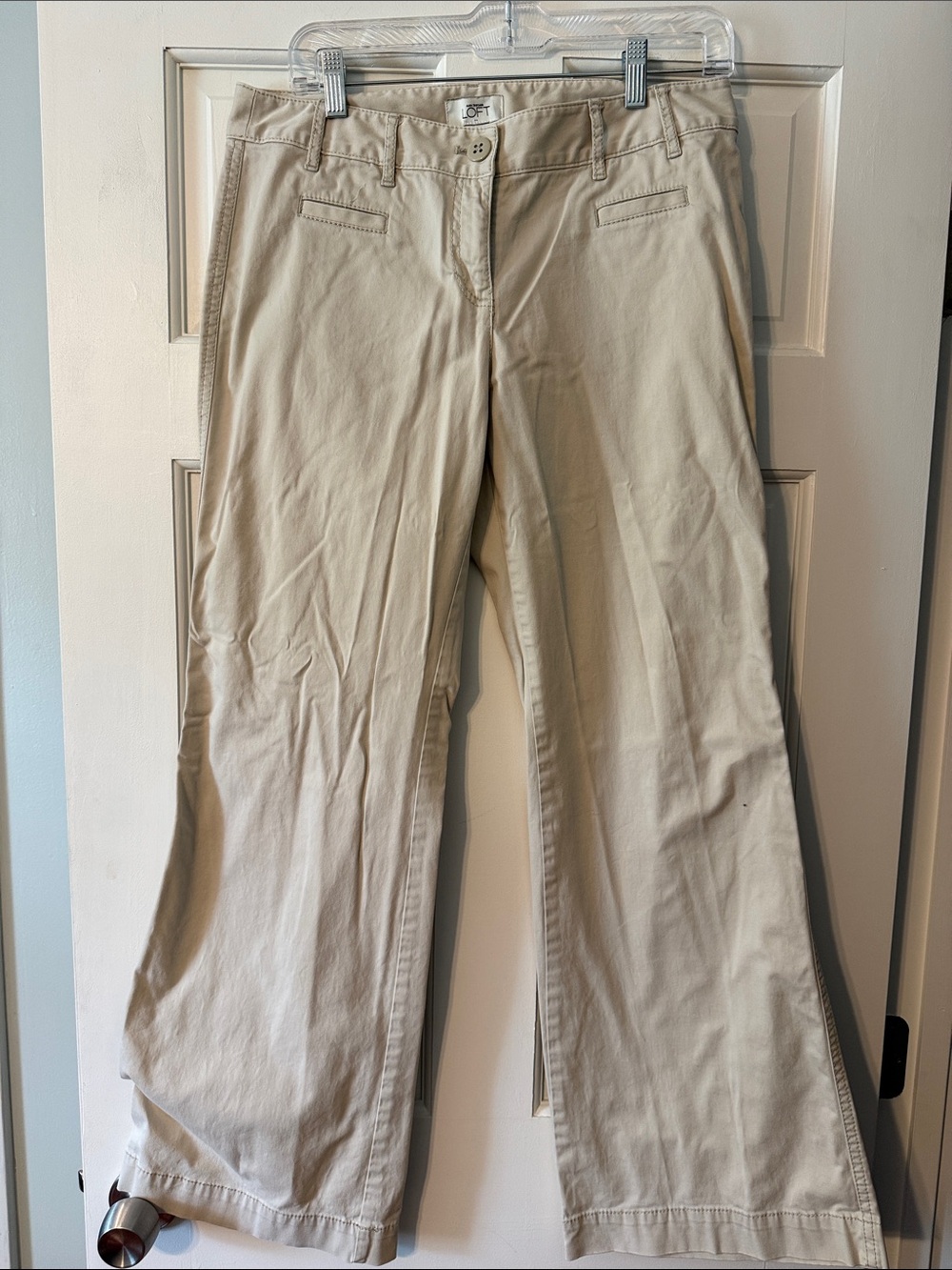 LOFT Women's Wide Leg Pants in Light Khaki